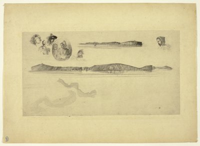 Skisser på kustmätningsplattan av James Abbott McNeill Whistler