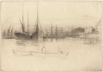 Ångbåtar utanför Towern av James McNeill Whistler