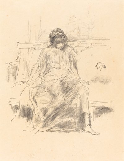 Den draperade figuren, sittande av James Abbott McNeill Whistler