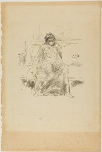 Den draperade figuren, sittande av James Abbott McNeill Whistler