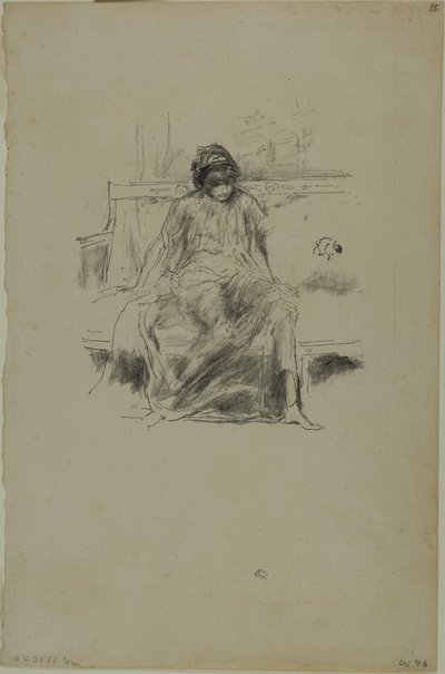 Den draperade figuren, sittande av James Abbott McNeill Whistler