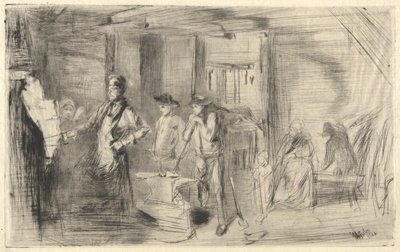 The Forge, from the Thames Set (En serie sexton etsningar av scener på Themsen och andra ämnen) av James Abbott McNeill Whistler
