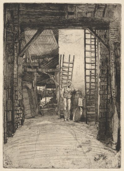 The Lime-Burner, från Thames Set (En serie sexton etsningar av scener på Themsen och andra ämnen) av James Abbott McNeill Whistler