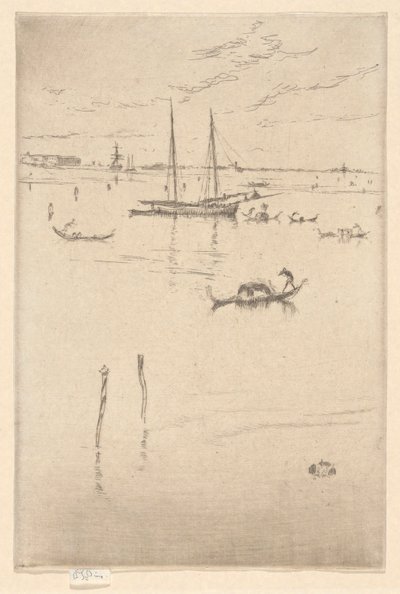 Den lilla lagunen, från den första Venedig-uppsättningen (Venedig, en serie med tolv etsningar) av James Abbott McNeill Whistler