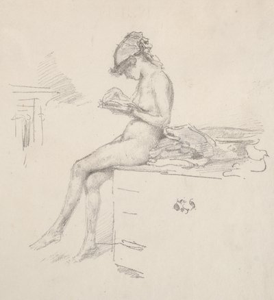 Den lilla nakna modellen som läser av James McNeill Whistler