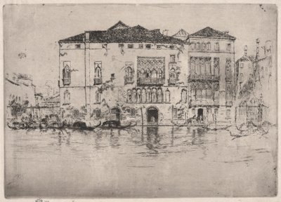 Palatsen, från den första Venedig-uppsättningen (Venedig, en serie med tolv etsningar) av James Abbott McNeill Whistler