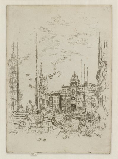 Piazzetta, från den första Venedig-uppsättningen (Venedig, en serie med tolv etsningar) av James Abbott McNeill Whistler