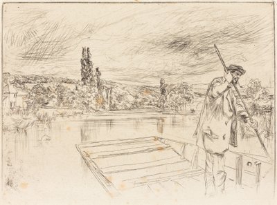 Flatbottnad båt av James McNeill Whistler