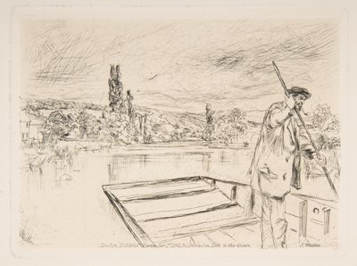 Flatbottnad båt av James McNeill Whistler