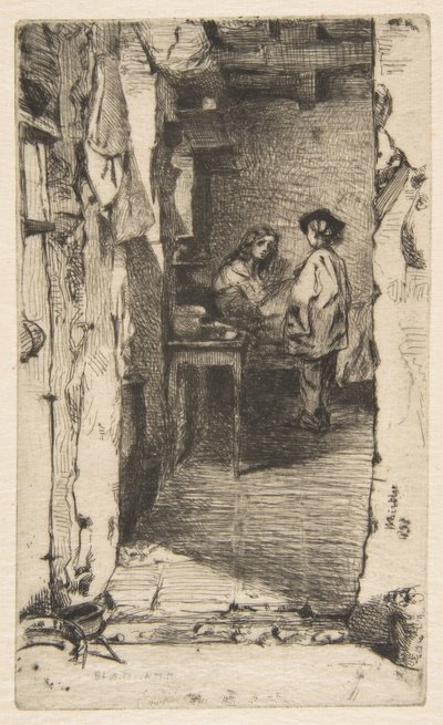 Lumpsamlerskorna (lumpsamlare, Quartier Mouffetard, Paris) av James McNeill Whistler