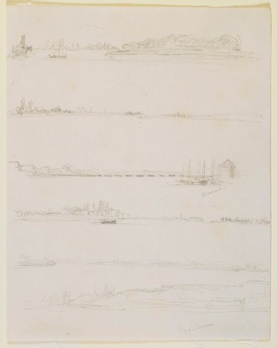 Rhen, nära Worms och Oppenheim av James Abbott McNeill Whistler
