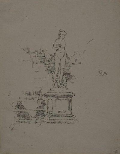 Statyn, Luxembourgträdgården av James Abbott McNeill Whistler