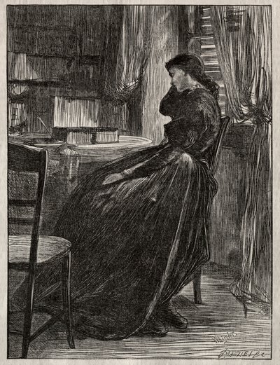 Rättegångspredikan: Joanna Douglas vid sitt skrivbord av James Abbott McNeill Whistler