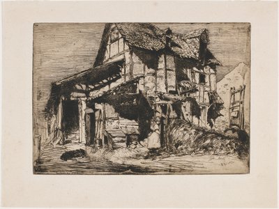 Den osäkra hyresgården. En av de tolv etsningarna från naturen (The French Set) av James Abbott McNeill Whistler