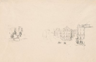 Två provskisser: A. Grand Rue, Dieppe; B. En interiör av James Abbott McNeill Whistler