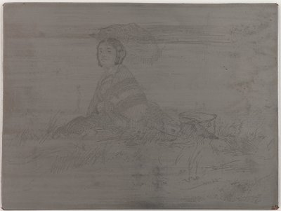 <em>En Plein Soleil</em>. Oavbokad tallrik från Twelve Etchings from Nature (The French Set) av James Abbott McNeill Whistler