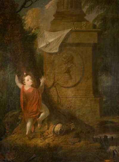 Konstnärsannons - Kerub med drake vid monumentet [odaterat]. av James Millar