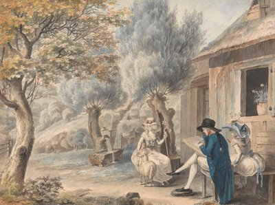 The Artist Sketching Mlle. de St. Legier som herdinna av James Moore