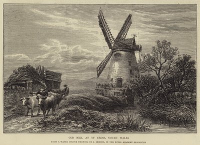 Old Mill at The Cross, North Wales av James Orrock