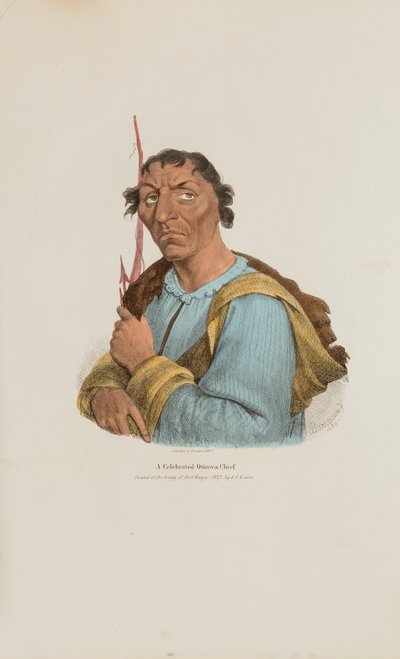 En hyllad Ottowa-hövding, från The Aboriginal Portfolio av James Otto Lewis