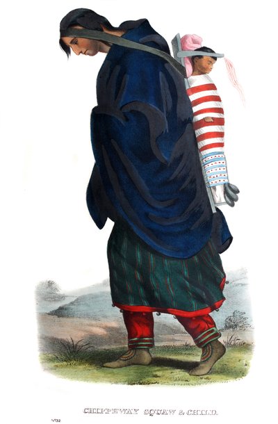 Chippeway (Ojibwe) kvinna och barn av James Otto Lewis