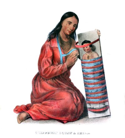 Chippeway (Ojibwe) kvinna och barn av James Otto Lewis