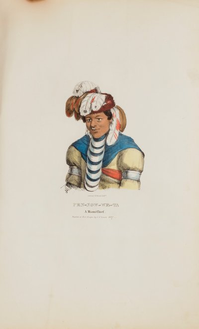 PEN-NOW-WE-TA; En Miami-hövding, från The Aboriginal Portfolio av James Otto Lewis