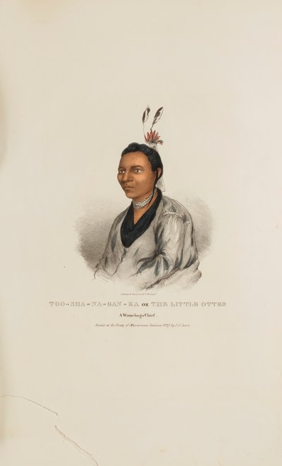 TOO-SHA-NA-GAN-KA eller The Little Otter; A Winnebago Chief, från The Aboriginal Portfolio av James Otto Lewis