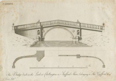 Chillington Park - Bridge: gravyr, nd [c 1789] (tryck) av James Paine