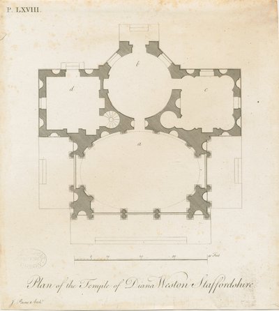 Weston-under-Lizard - The Temple of Diana: gravyr, nd [c 1765-1770] (tryck) av James Paine