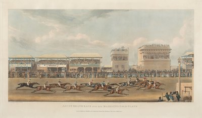 Kapplöpning på Ascot Heath om Hans Majestäts guldskål av James Pollard