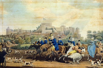 George III (1738-1820) Återvänder från jakt, graverad av M. Dubourg, 1820 (akvatint) av James Pollard