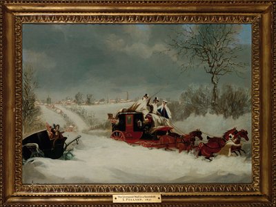 The Liverpool Mail in a Snowstorm nära St. Albans, 1837 av James Pollard