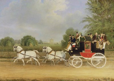 London-Farringdon Coach passerar Buckland House, Berkshire av James Pollard