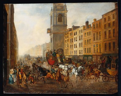 The London-to-Brighton Coach på Cheapside, 18 juli 1831 av James Pollard
