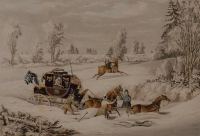 Postcoachen i en snödrift av James Pollard