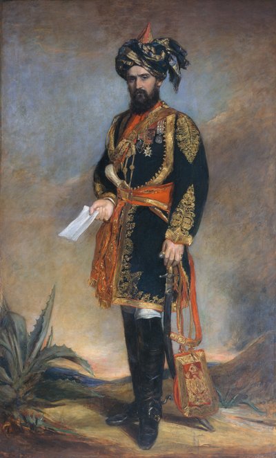 Överste Probyn CB VC (1833-1924) heders-ADC till vicekonungen i Indien och HMs indiska kavalleri, ca 1867 av James Rannie Swinton