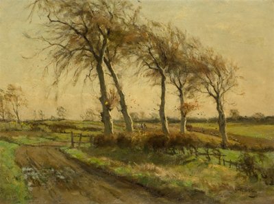 En öppen dag på vintern (olja på duk) av James Riddel
