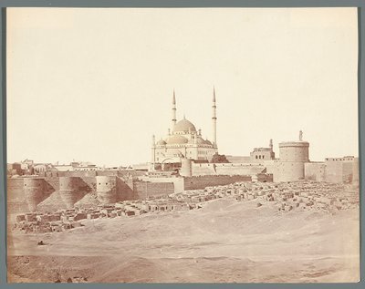 Egypten. Kairo. Översiktsvy över citadellet med Muhammad Alis alabastermoské (1830-1848) av James Robertson