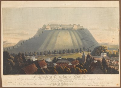 Utsikt över fästningen Bitche. En depå för straff för brittiska krigsfångar, 1799 av James Rouse