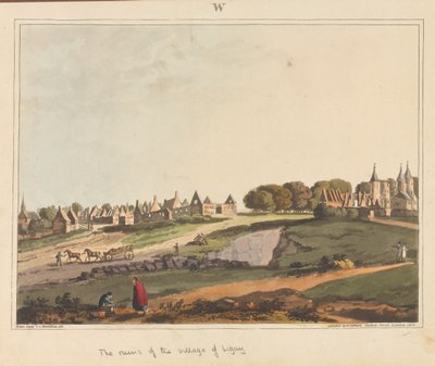 ?Ruinerna av byn Ligny?, 1815 av James Rouse