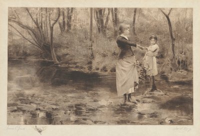 Untitled (Crossing A Brook In The Woods) av James S. King