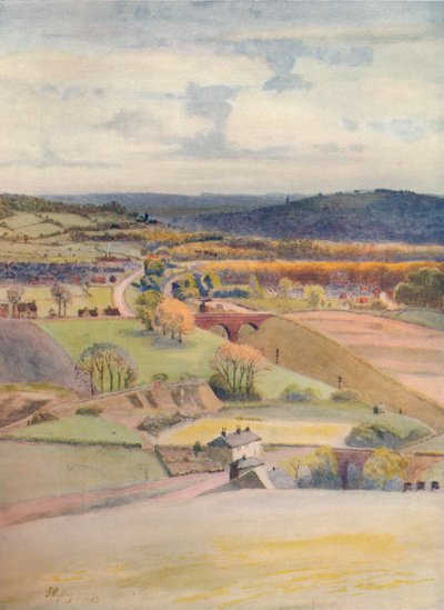 "Utsikt över Merstham och Redhill, från Alderstead", 1913, 1914 av James S Ogilvy