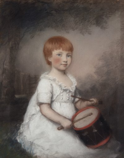 Miss Collard as a Child (pastell på grått papper) av James Sharples