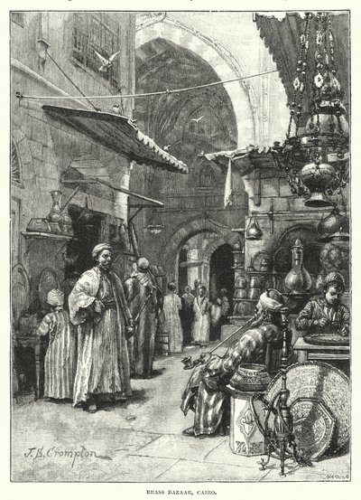 Brass Bazaar, Kairo (gravyr) av James Shaw Crompton