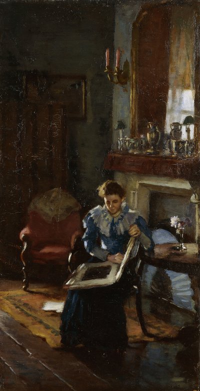 A Dublin Interior, ca 1915-20 (olja på duk) av James Sinton Sleator