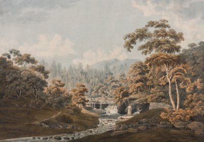Peeblesshire: Habbies How, Peggys Pool och Carlops Hill (bläck & wc på papper) av James Stevenson