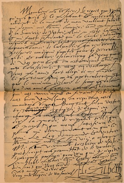 Ett brev från drottning Elizabeth I 1533-1603 till kung James VI 1566-1625, 1898 av James Stillie