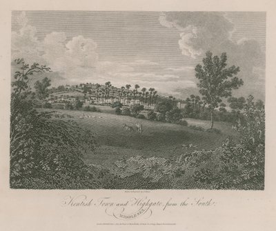 Kentish Town och Highgate, Middlesex, från söder av James Storer