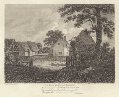 Robert Bloomfield, poet: The Farm House at Sapiston (gravyr) av James Storer